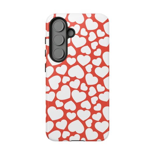 Red & White Heart Pattern Samsung Case - BOGO Cases