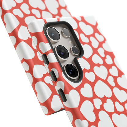 Red & White Heart Pattern Samsung Case - BOGO Cases