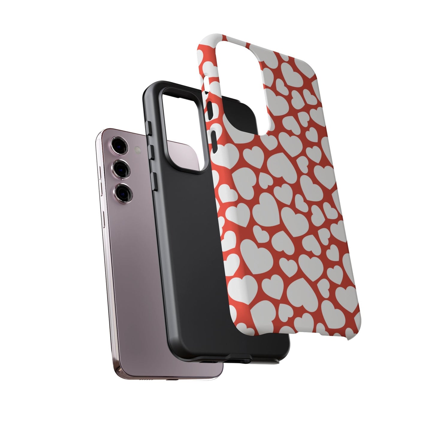 Red & White Heart Pattern Samsung Case - BOGO Cases