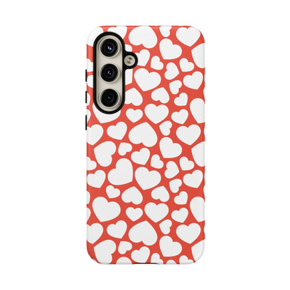 Red & White Heart Pattern Samsung Case - BOGO Cases