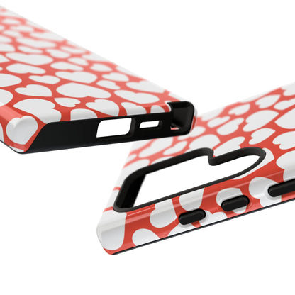 Red & White Heart Pattern Samsung Case - BOGO Cases