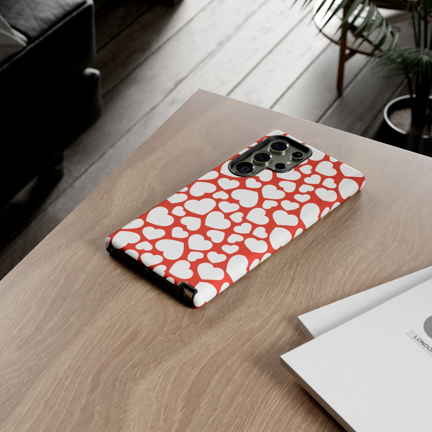 Red & White Heart Pattern Samsung Case - BOGO Cases