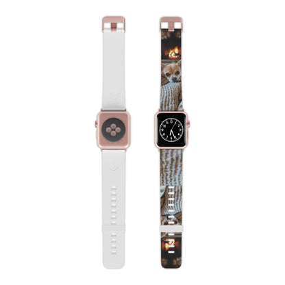 Relaxing Chihuahua by Fireplace Apple Watch Band - BOGO Cases