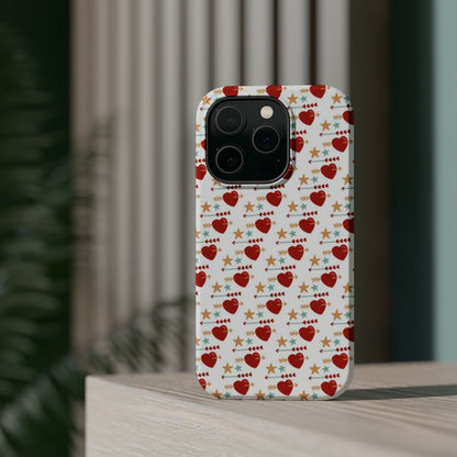 Retro Hearts and Stars - iPhone MagSafe Case - BOGO Cases