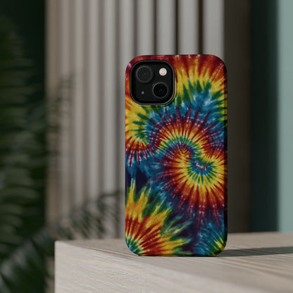 Retro Rainbow Tie - Dye MagSafe Case – Swirl Design - BOGO Cases
