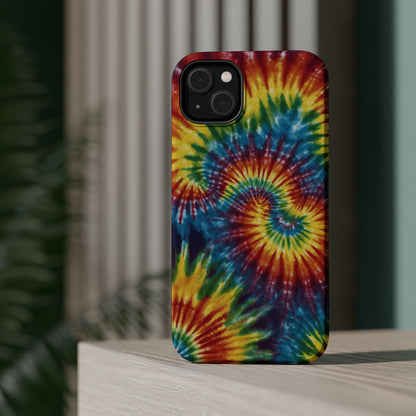 Retro Rainbow Tie - Dye MagSafe Case – Swirl Design - BOGO Cases