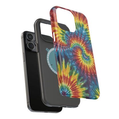 Retro Rainbow Tie - Dye MagSafe Case – Swirl Design - BOGO Cases