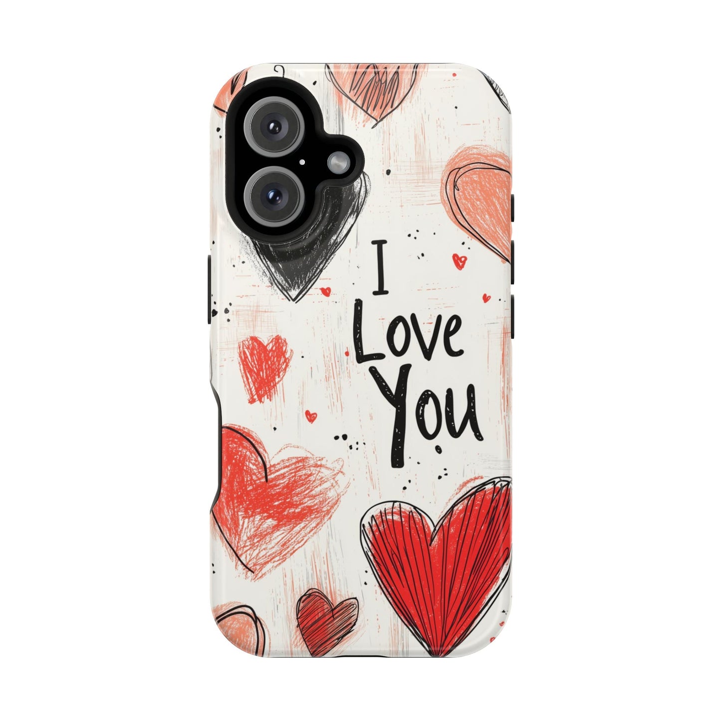 Romantic "I Love You" Heart Sketch - MagSafe Compatible Case - BOGO Cases