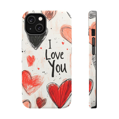 Romantic "I Love You" Heart Sketch - MagSafe Compatible Case - BOGO Cases