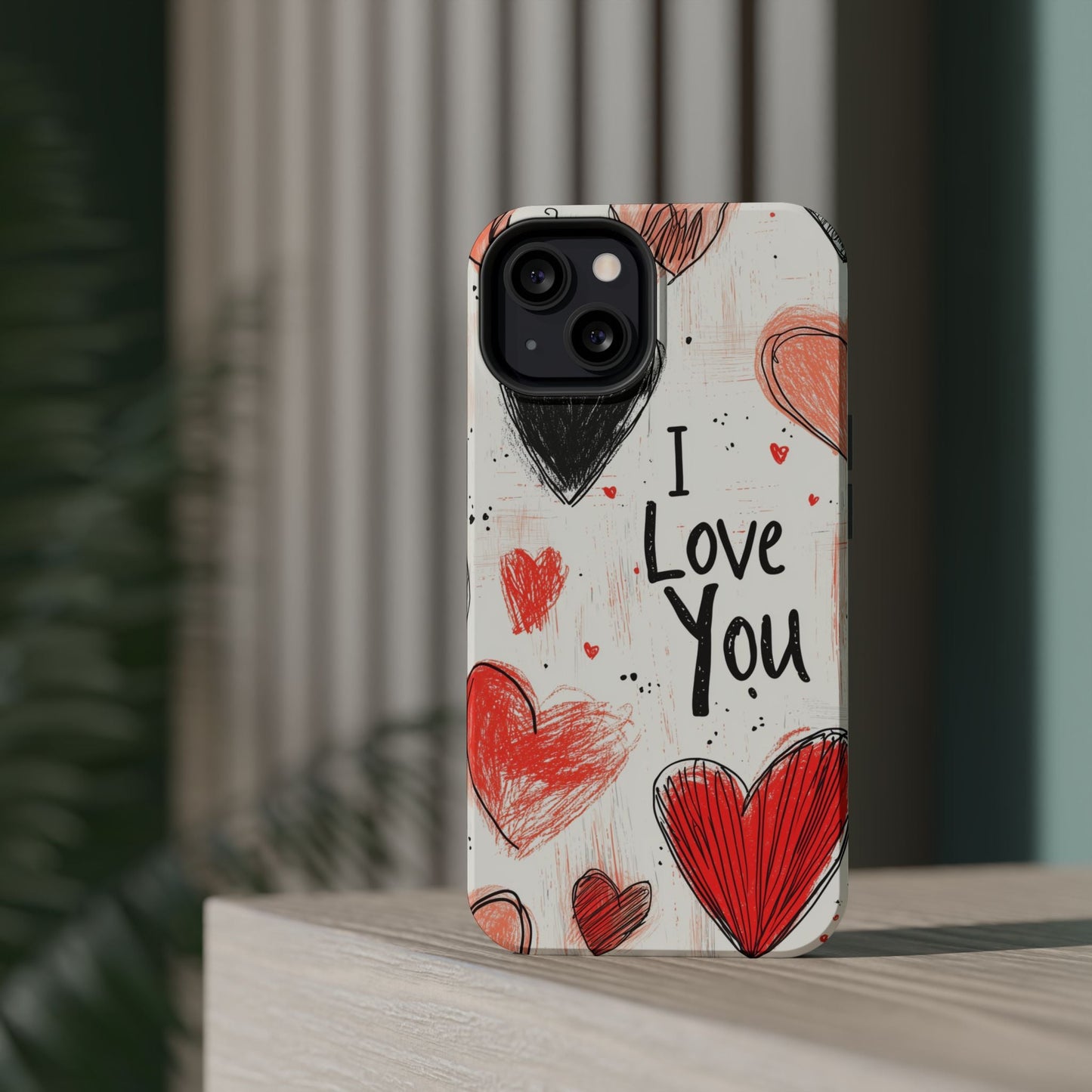 Romantic "I Love You" Heart Sketch - MagSafe Compatible Case - BOGO Cases