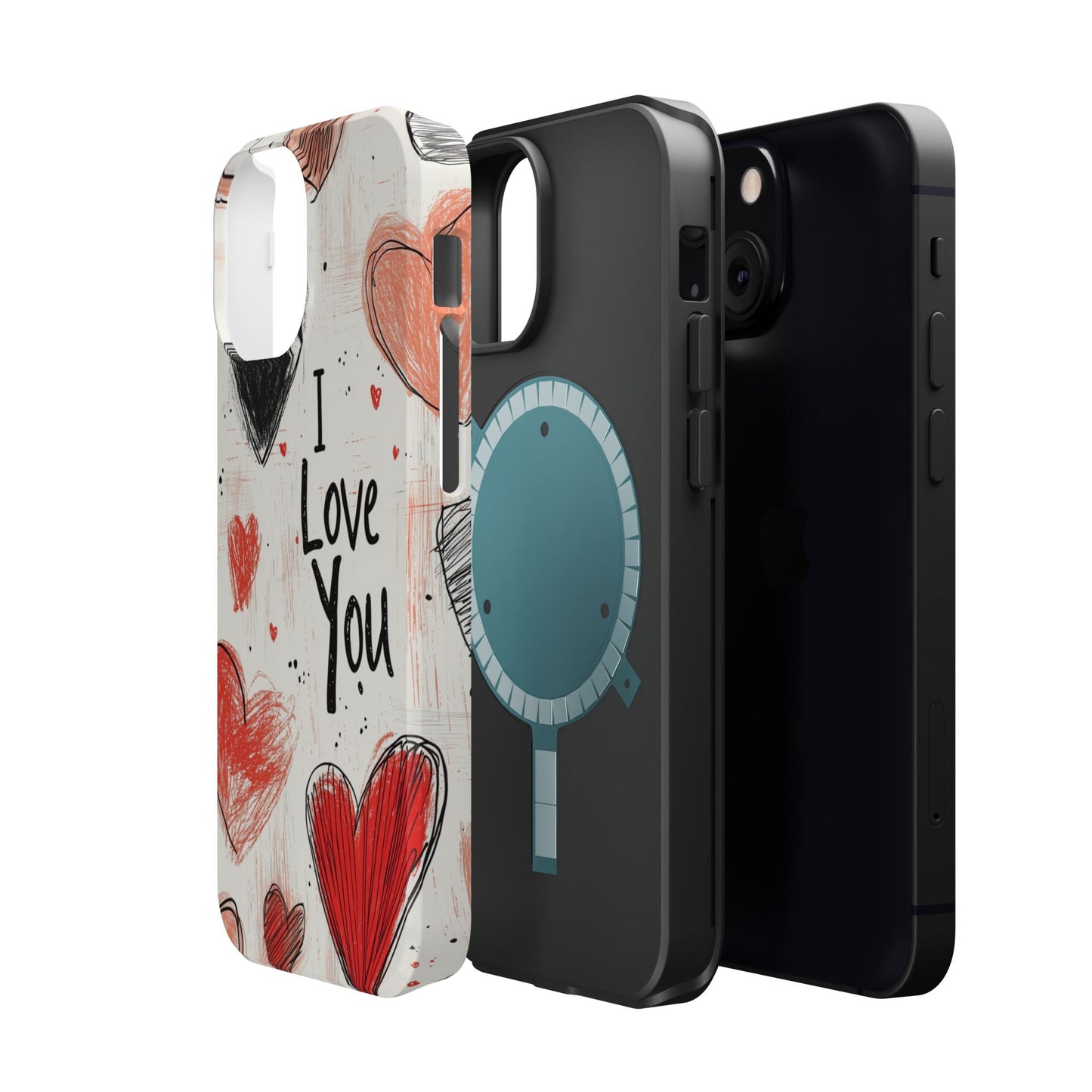 Romantic "I Love You" Heart Sketch - MagSafe Compatible Case - BOGO Cases