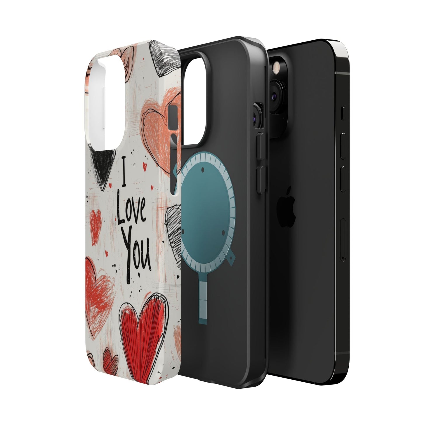Romantic "I Love You" Heart Sketch - MagSafe Compatible Case - BOGO Cases