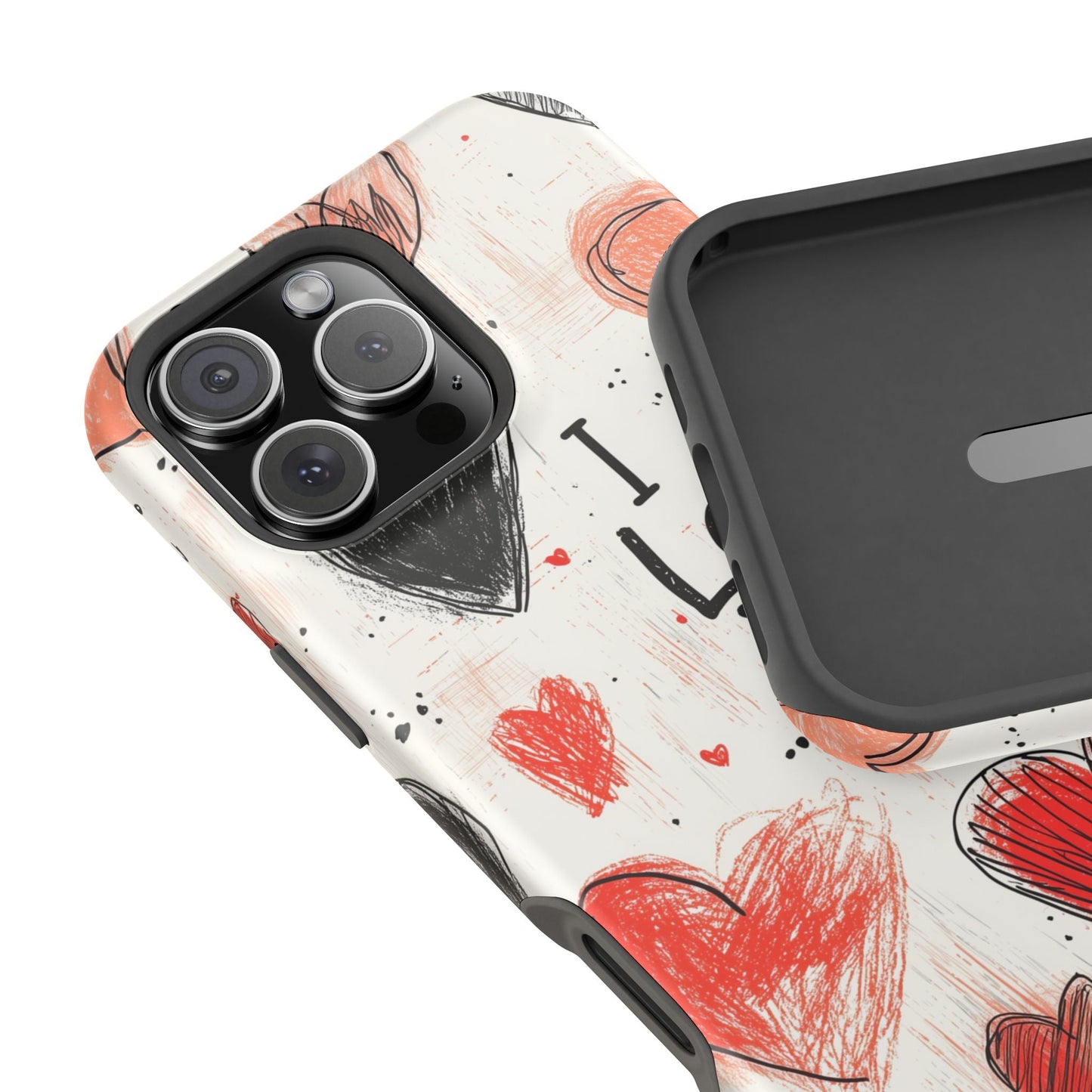 Romantic "I Love You" Heart Sketch - MagSafe Compatible Case - BOGO Cases