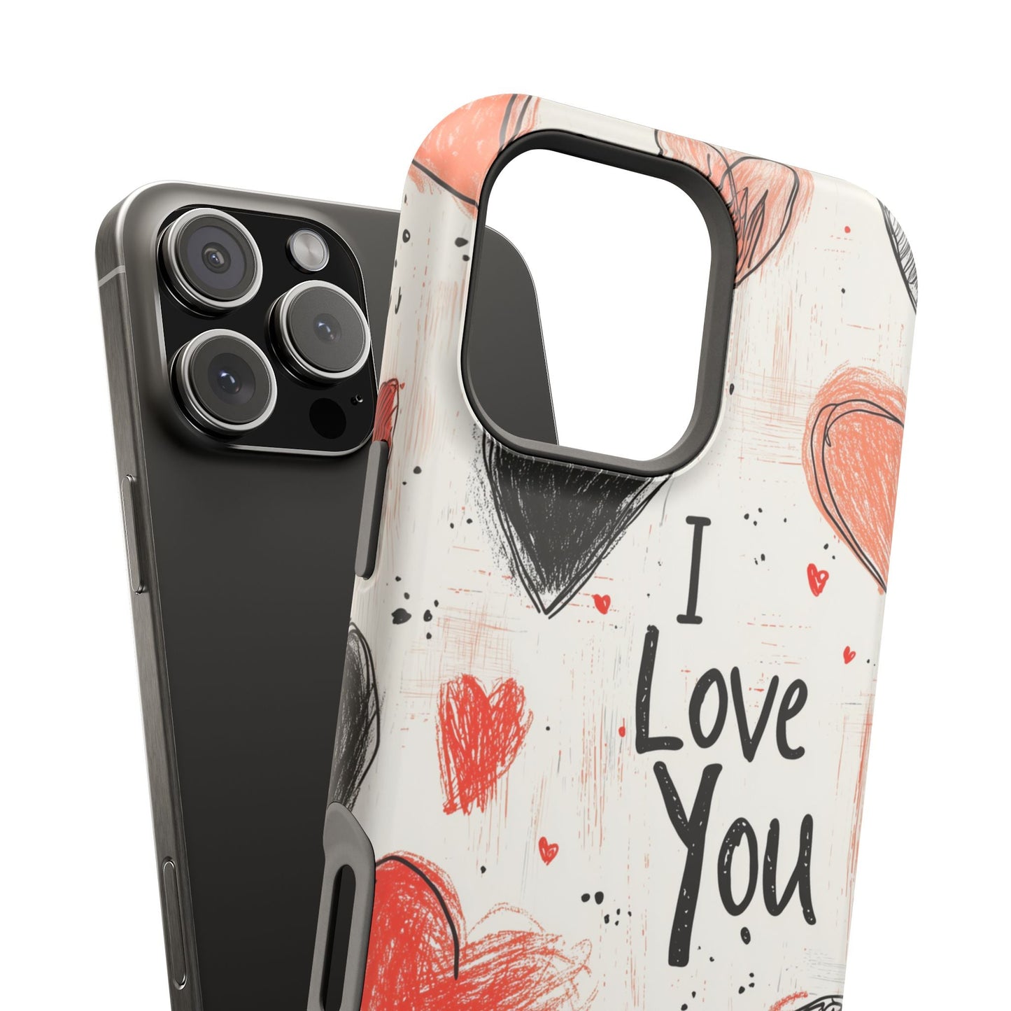 Romantic "I Love You" Heart Sketch - MagSafe Compatible Case - BOGO Cases