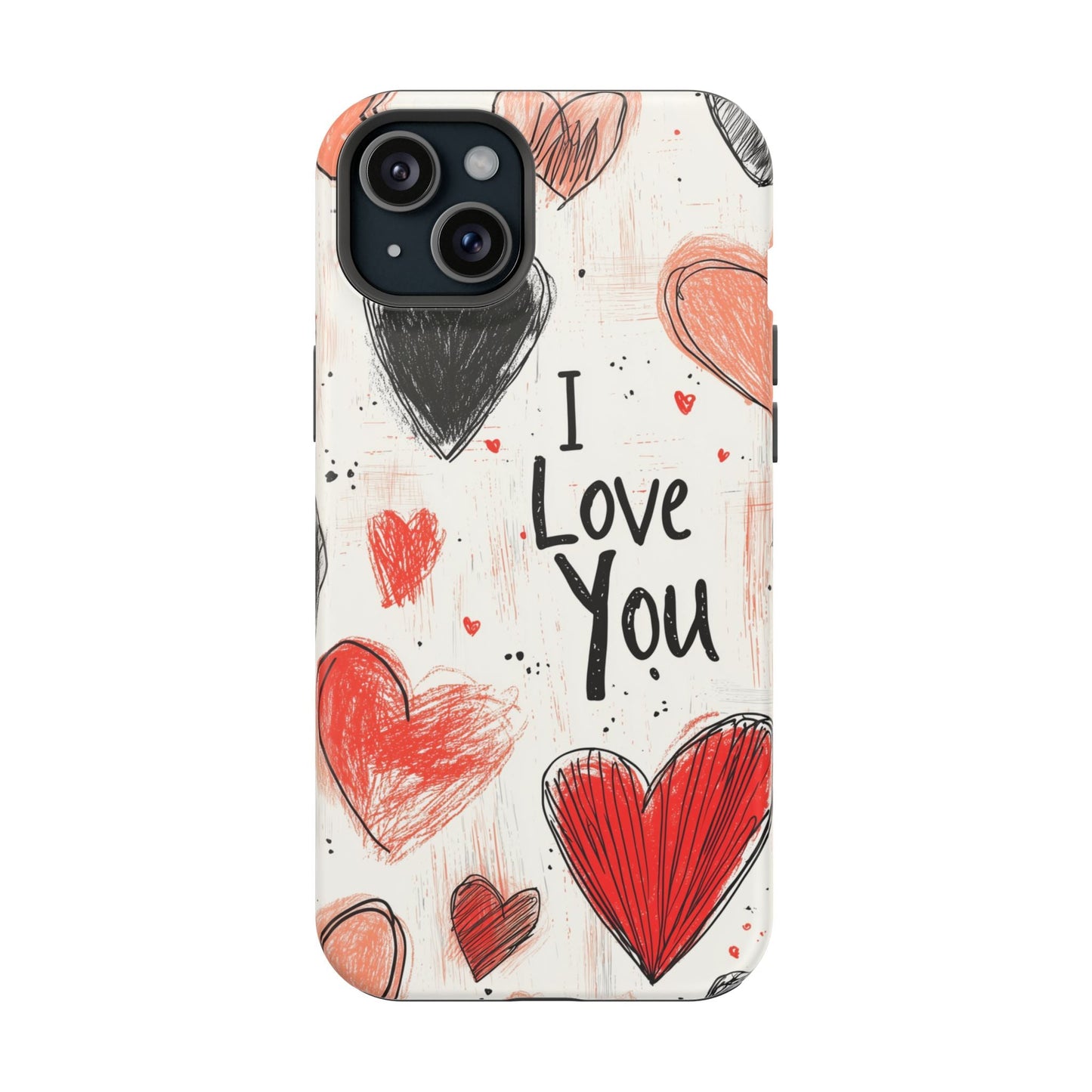 Romantic "I Love You" Heart Sketch - MagSafe Compatible Case - BOGO Cases
