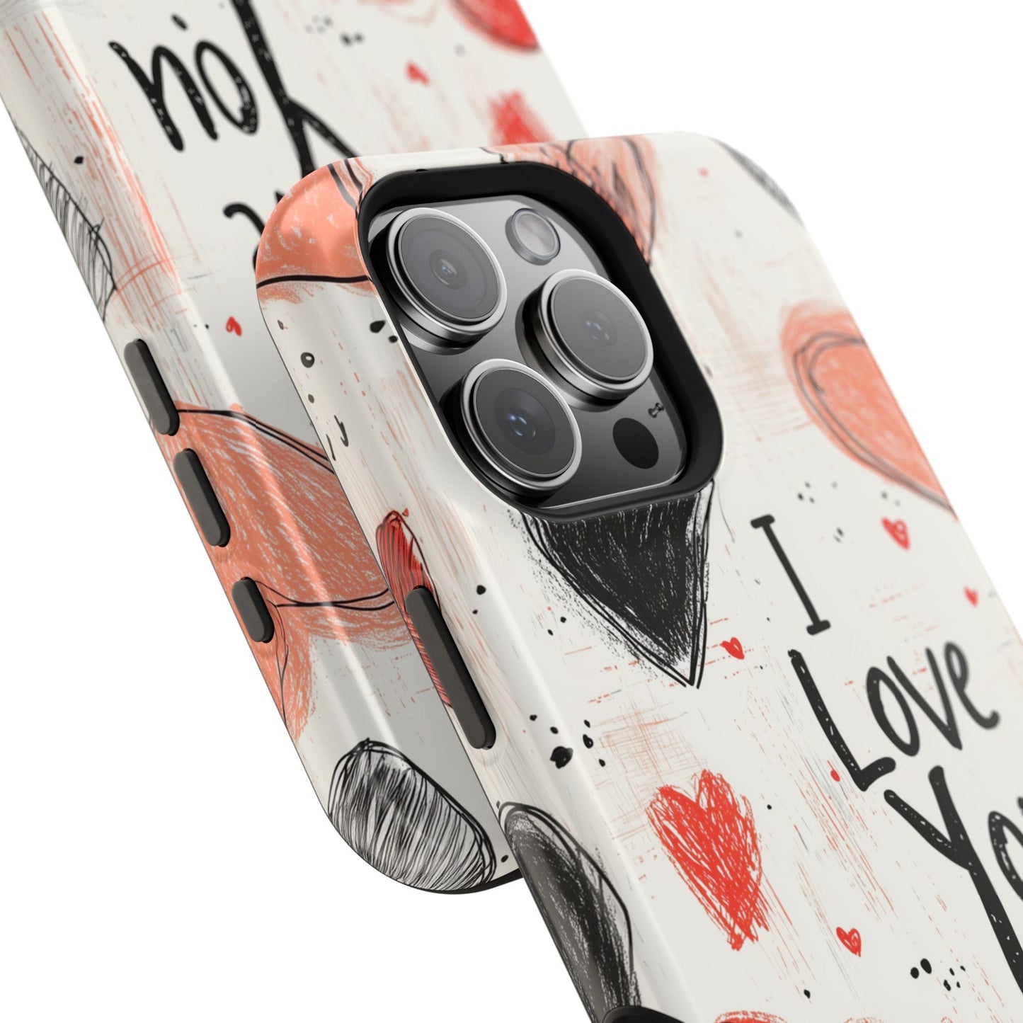 Romantic "I Love You" Heart Sketch - MagSafe Compatible Case - BOGO Cases