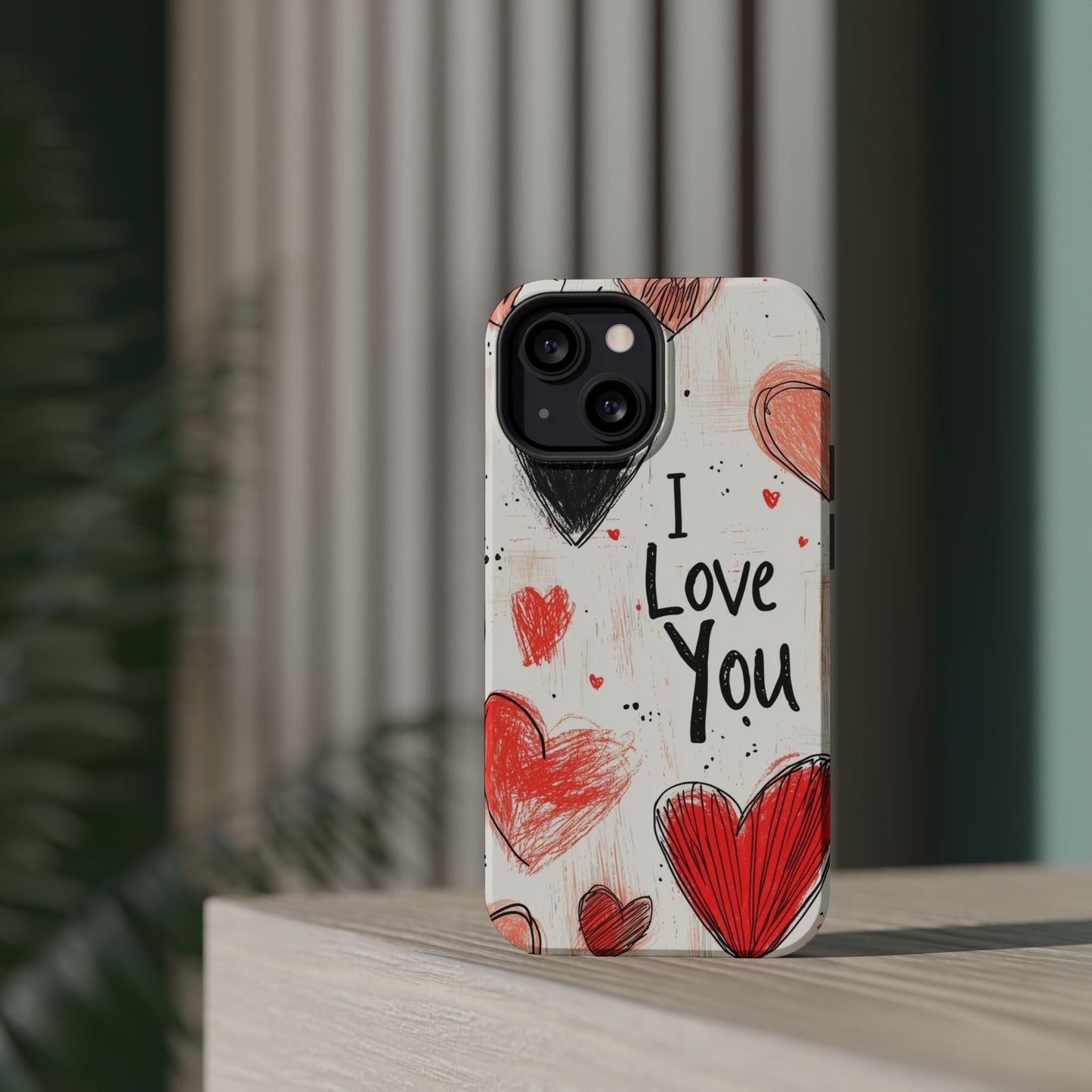 Romantic "I Love You" Heart Sketch - MagSafe Compatible Case - BOGO Cases
