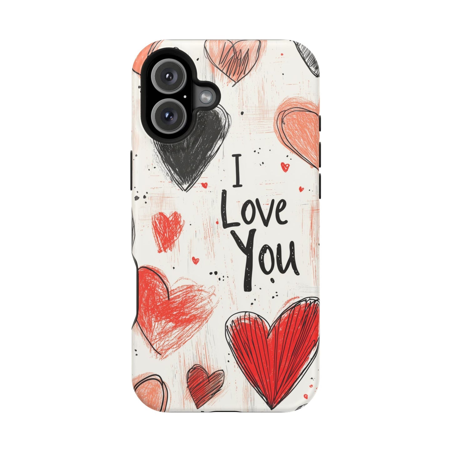 Romantic "I Love You" Heart Sketch - MagSafe Compatible Case - BOGO Cases