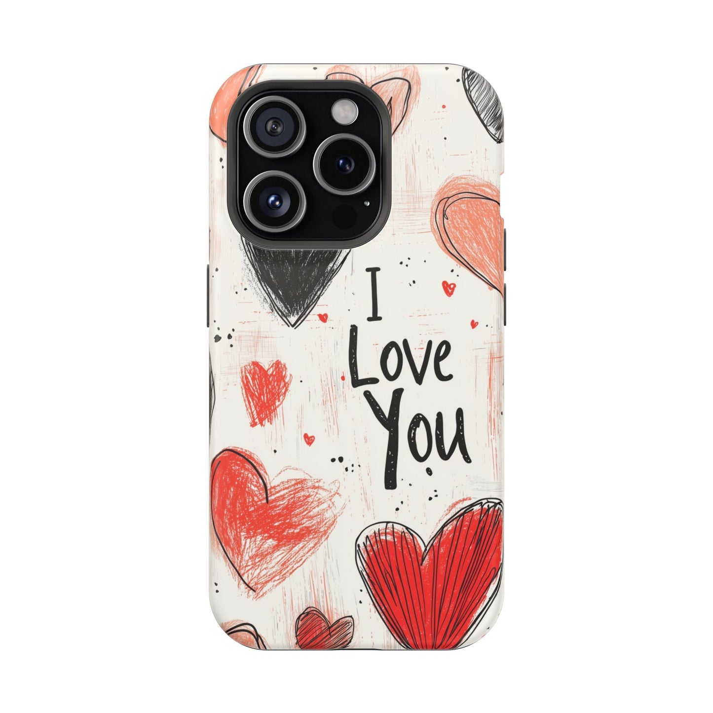 Romantic "I Love You" Heart Sketch - MagSafe Compatible Case - BOGO Cases