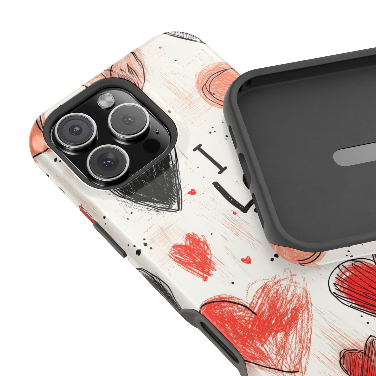 Romantic "I Love You" Heart Sketch - MagSafe Compatible Case - BOGO Cases