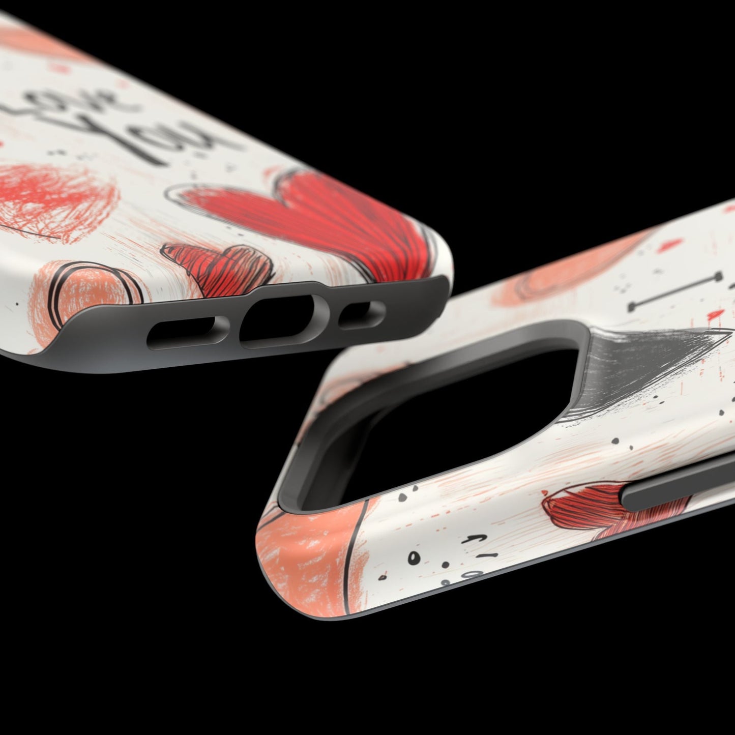 Romantic "I Love You" Heart Sketch - MagSafe Compatible Case - BOGO Cases