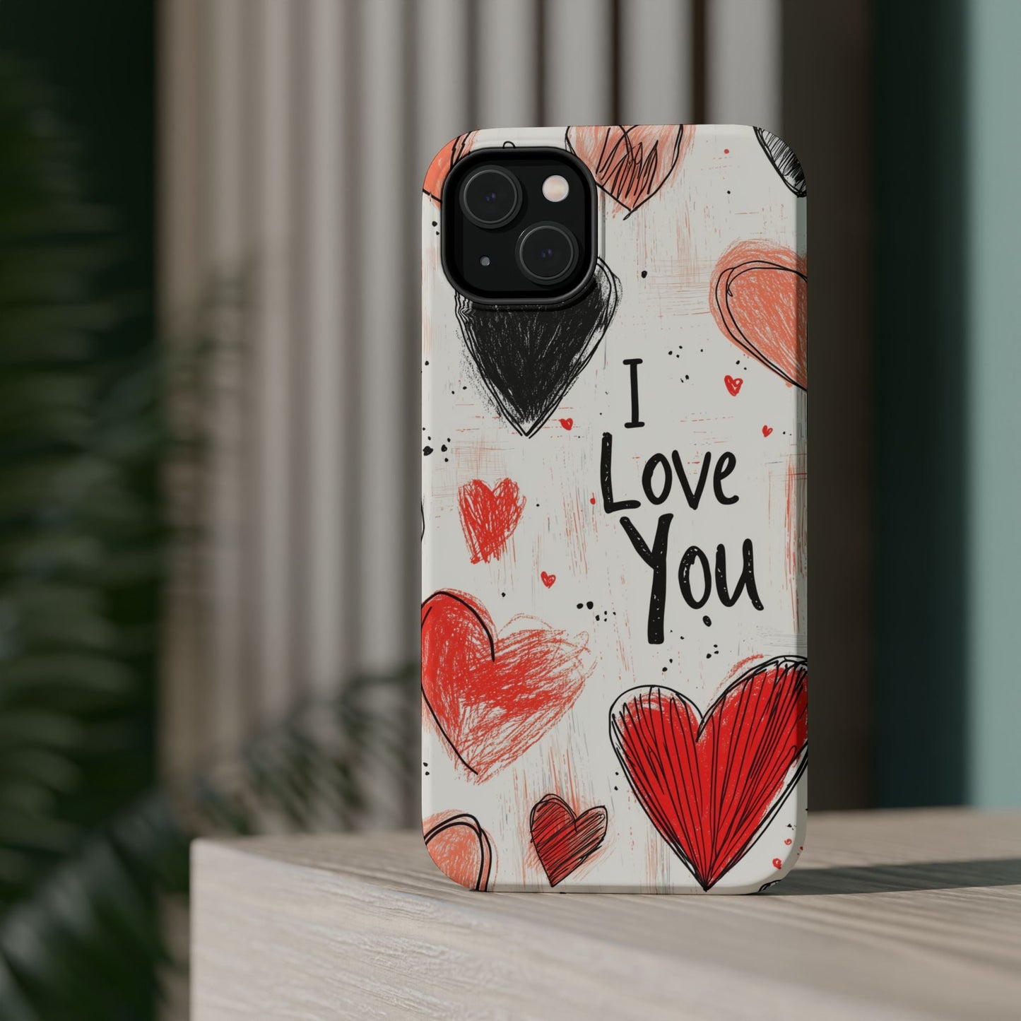 Romantic "I Love You" Heart Sketch - MagSafe Compatible Case - BOGO Cases