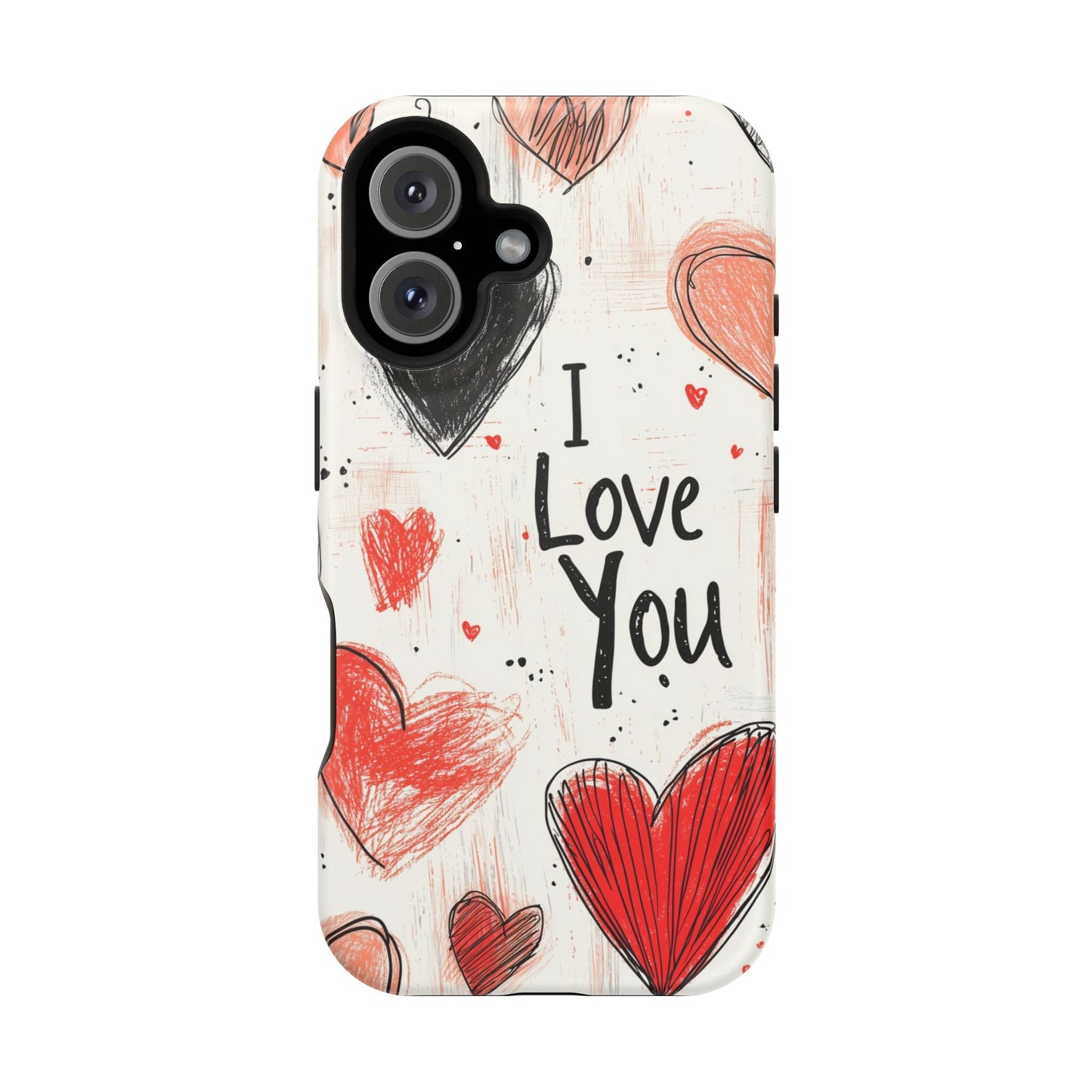 Romantic "I Love You" Heart Sketch - MagSafe Compatible Case - BOGO Cases