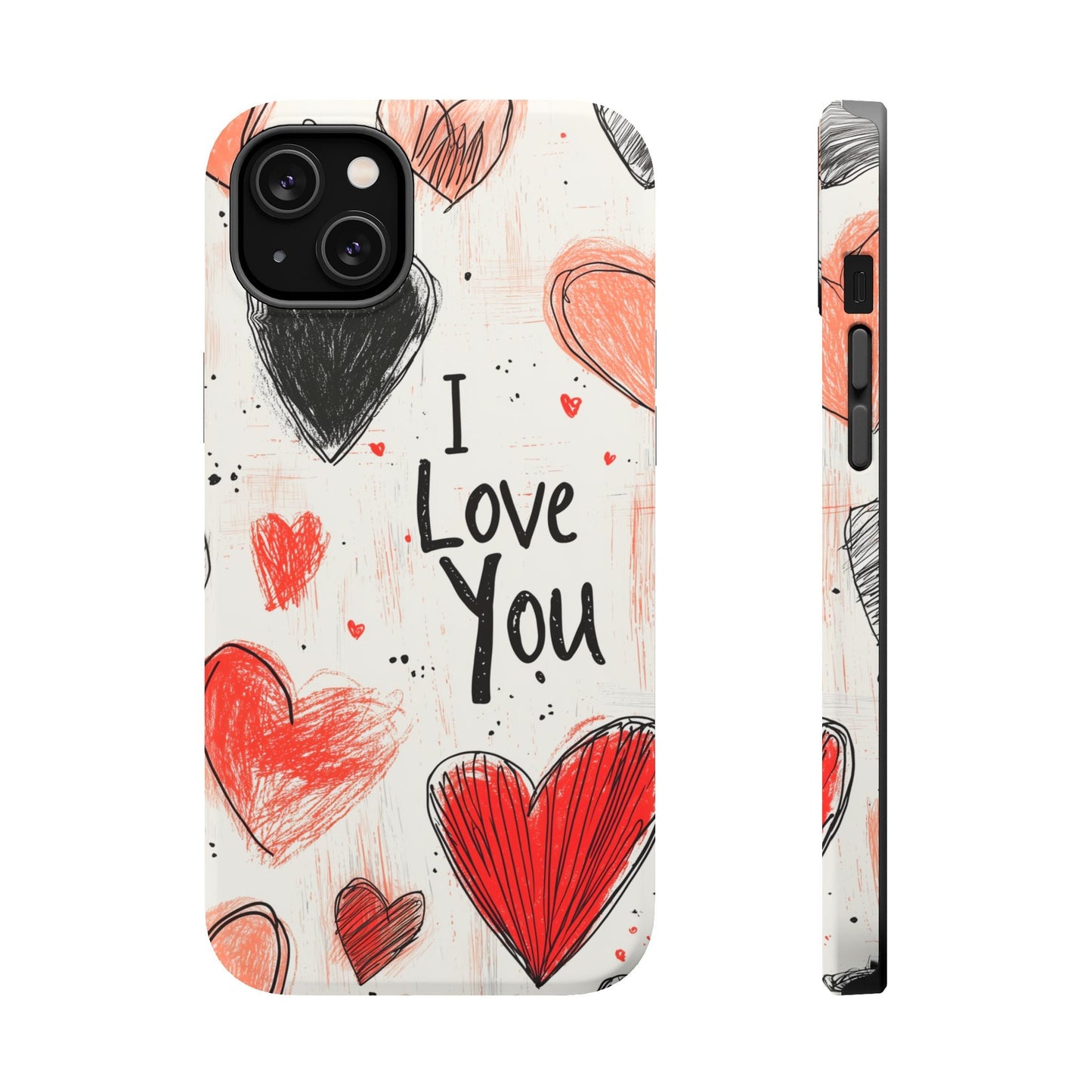 Romantic "I Love You" Heart Sketch - MagSafe Compatible Case - BOGO Cases