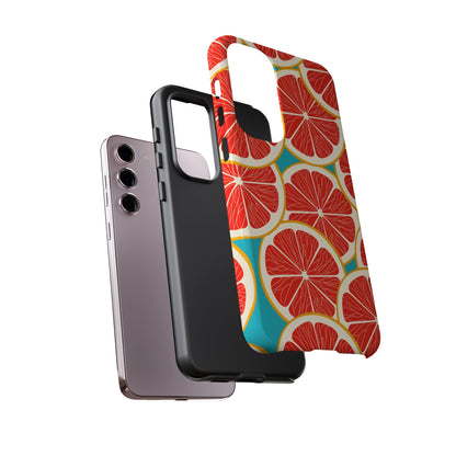 Ruby Grapefruit Pop Tough Samsung Galaxy Case – Vibrant Citrus Design, Shock - Resistant Protection - BOGO Cases