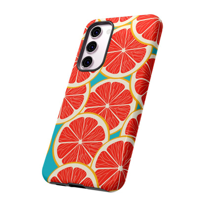 Ruby Grapefruit Pop Tough Samsung Galaxy Case – Vibrant Citrus Design, Shock - Resistant Protection - BOGO Cases