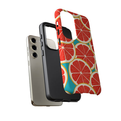 Ruby Grapefruit Pop Tough Samsung Galaxy Case – Vibrant Citrus Design, Shock - Resistant Protection - BOGO Cases