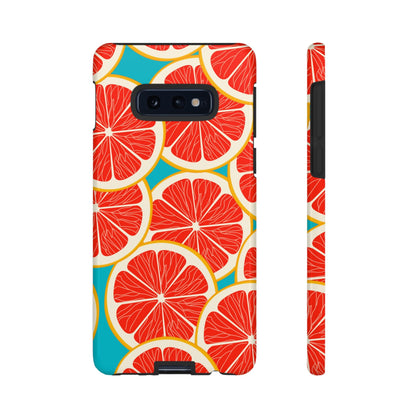 Ruby Grapefruit Pop Tough Samsung Galaxy Case – Vibrant Citrus Design, Shock - Resistant Protection - BOGO Cases