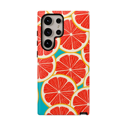 Ruby Grapefruit Pop Tough Samsung Galaxy Case – Vibrant Citrus Design, Shock - Resistant Protection - BOGO Cases