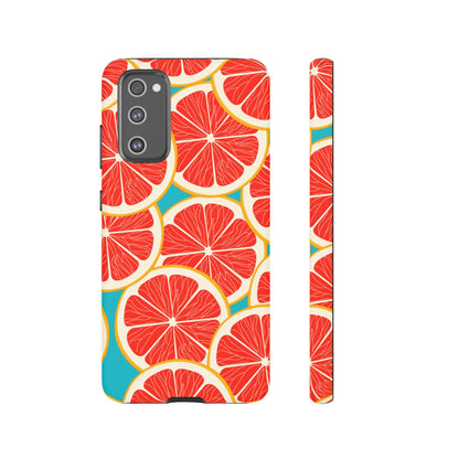 Ruby Grapefruit Pop Tough Samsung Galaxy Case – Vibrant Citrus Design, Shock - Resistant Protection - BOGO Cases