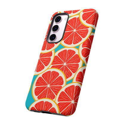 Ruby Grapefruit Pop Tough Samsung Galaxy Case – Vibrant Citrus Design, Shock - Resistant Protection - BOGO Cases