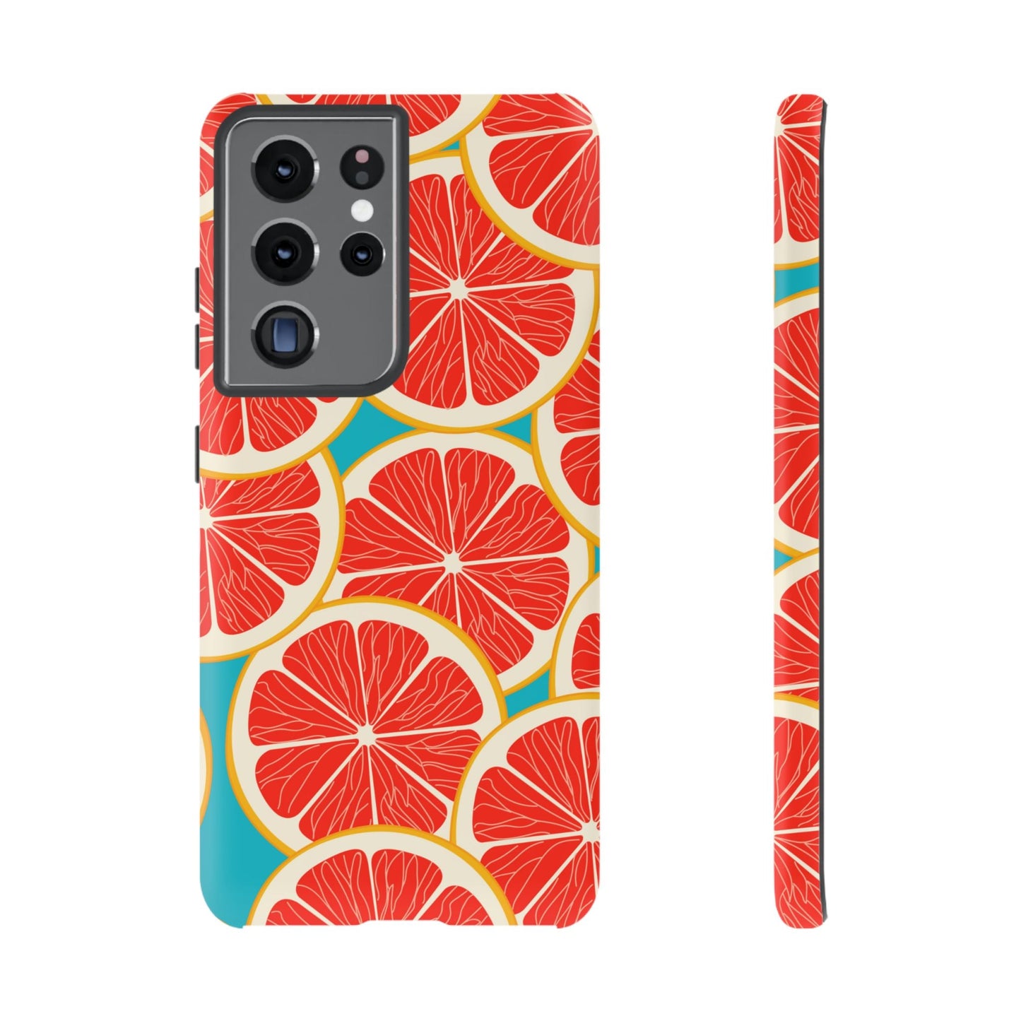 Ruby Grapefruit Pop Tough Samsung Galaxy Case – Vibrant Citrus Design, Shock - Resistant Protection - BOGO Cases