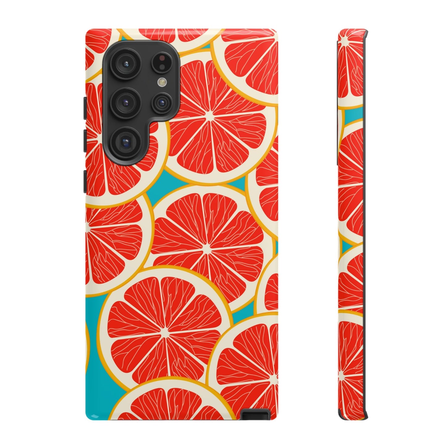 Ruby Grapefruit Pop Tough Samsung Galaxy Case – Vibrant Citrus Design, Shock - Resistant Protection - BOGO Cases