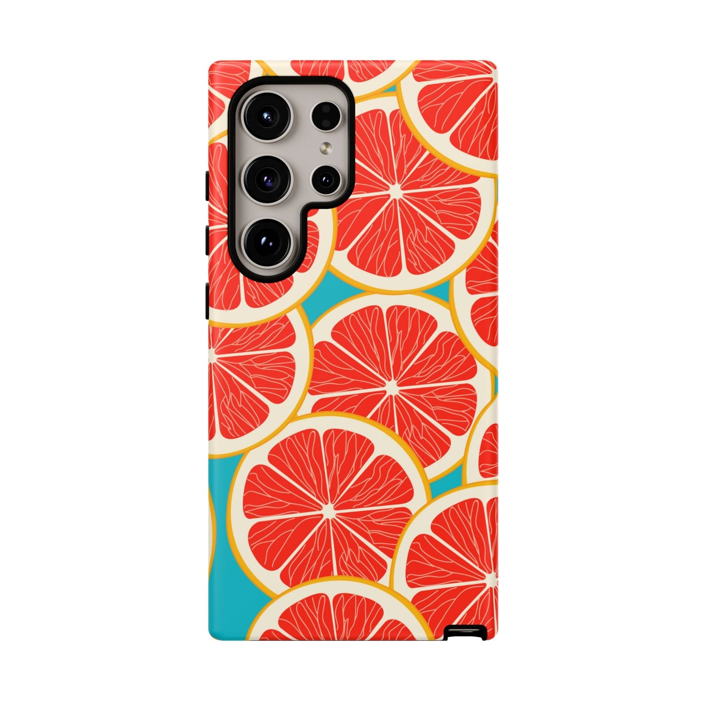 Ruby Grapefruit Pop Tough Samsung Galaxy Case – Vibrant Citrus Design, Shock - Resistant Protection - BOGO Cases