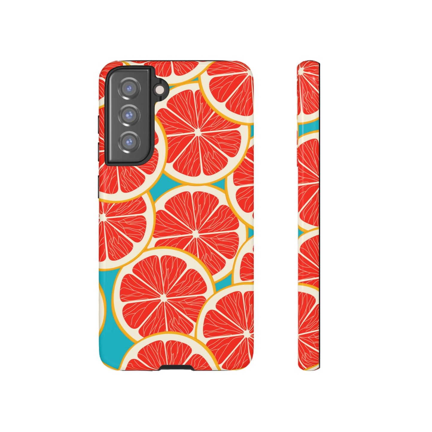 Ruby Grapefruit Pop Tough Samsung Galaxy Case – Vibrant Citrus Design, Shock - Resistant Protection - BOGO Cases