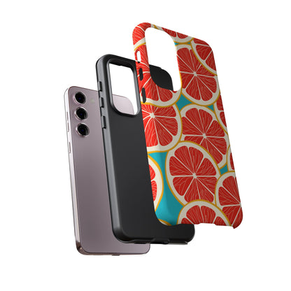 Ruby Grapefruit Pop Tough Samsung Galaxy Case – Vibrant Citrus Design, Shock - Resistant Protection - BOGO Cases