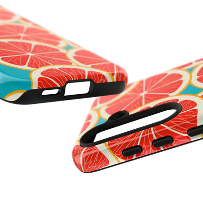 Ruby Grapefruit Pop Tough Samsung Galaxy Case – Vibrant Citrus Design, Shock - Resistant Protection - BOGO Cases