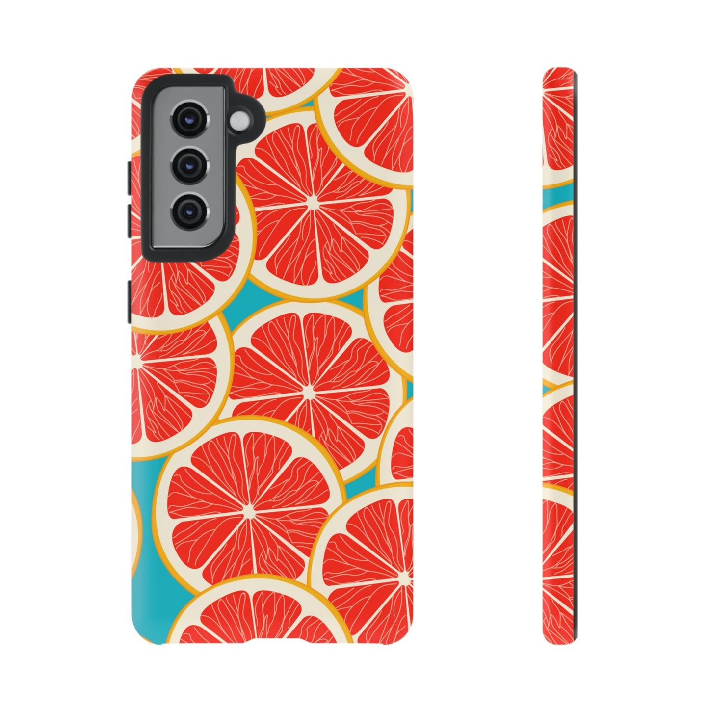 Ruby Grapefruit Pop Tough Samsung Galaxy Case – Vibrant Citrus Design, Shock - Resistant Protection - BOGO Cases