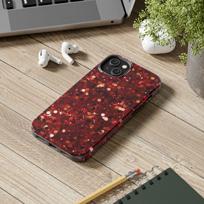 Ruby Red Glitter Sparkle - iPhone Series Case - BOGO Cases