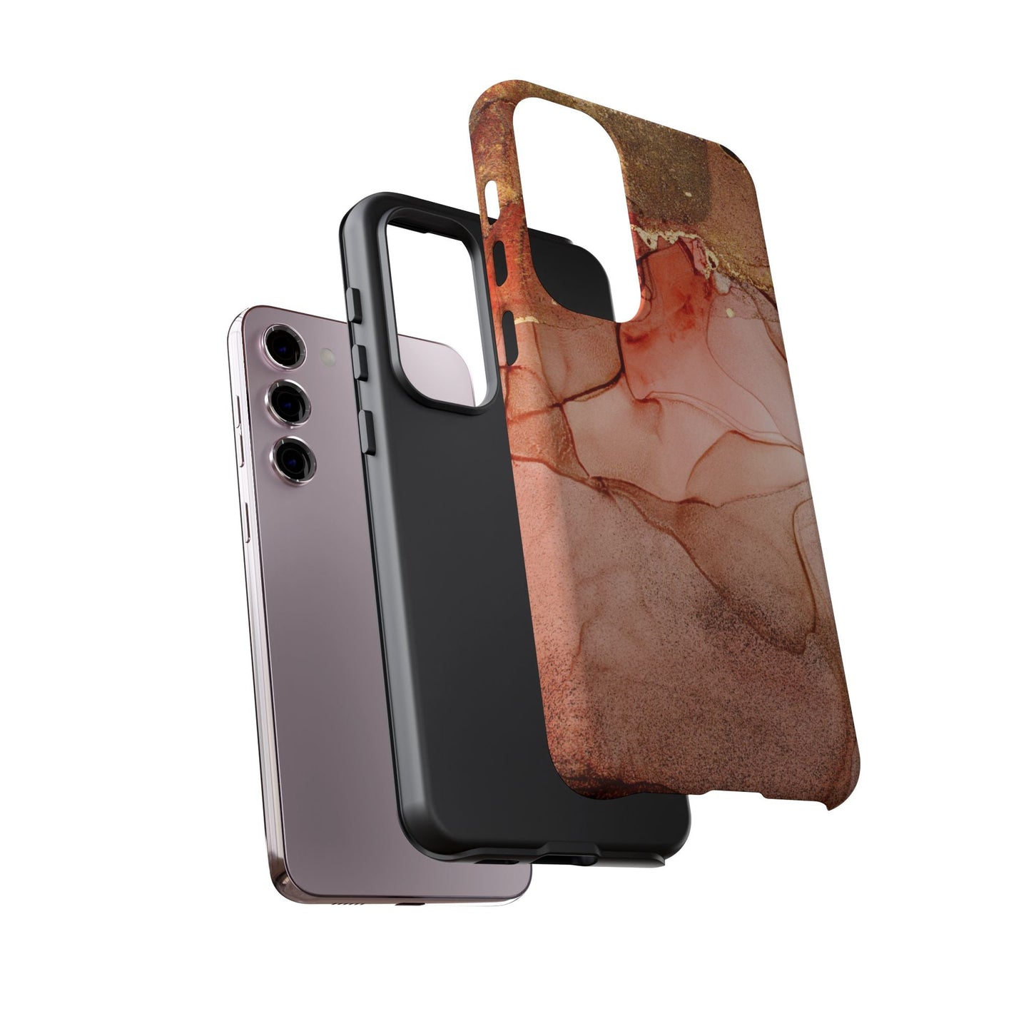 Ruby Red Marble Samsung Galaxy Case - Elegant Red Marble with Gold Accents - BOGO Cases