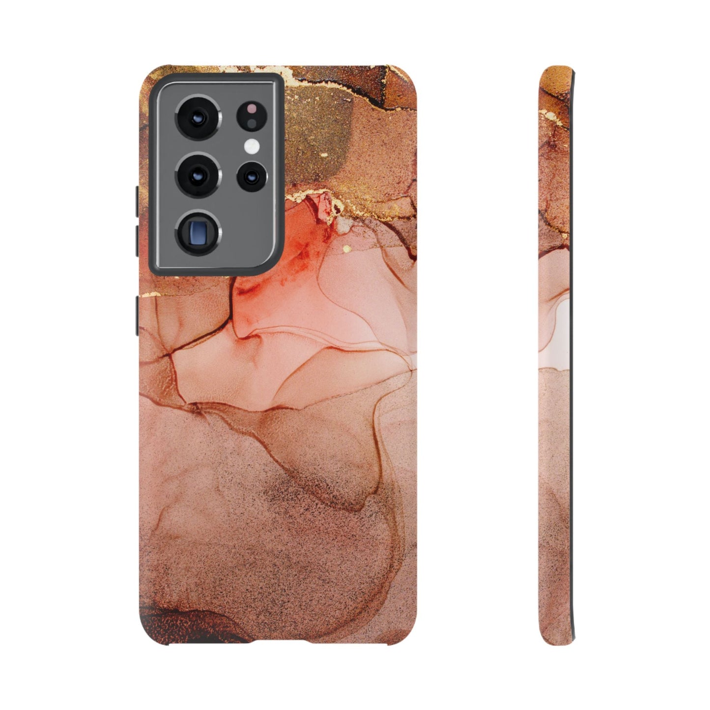 Ruby Red Marble Samsung Galaxy Case - Elegant Red Marble with Gold Accents - BOGO Cases