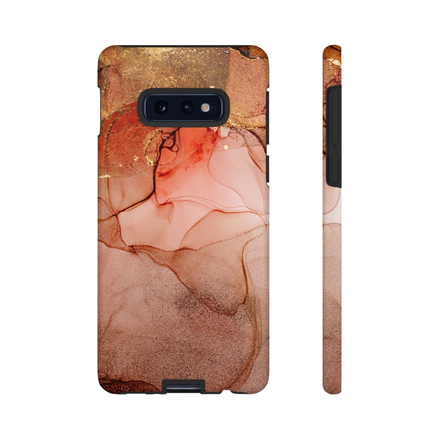 Ruby Red Marble Samsung Galaxy Case - Elegant Red Marble with Gold Accents - BOGO Cases