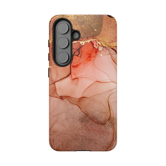 Ruby Red Marble Samsung Galaxy Case - Elegant Red Marble with Gold Accents - BOGO Cases