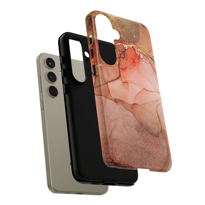 Ruby Red Marble Samsung Galaxy Case - Elegant Red Marble with Gold Accents - BOGO Cases