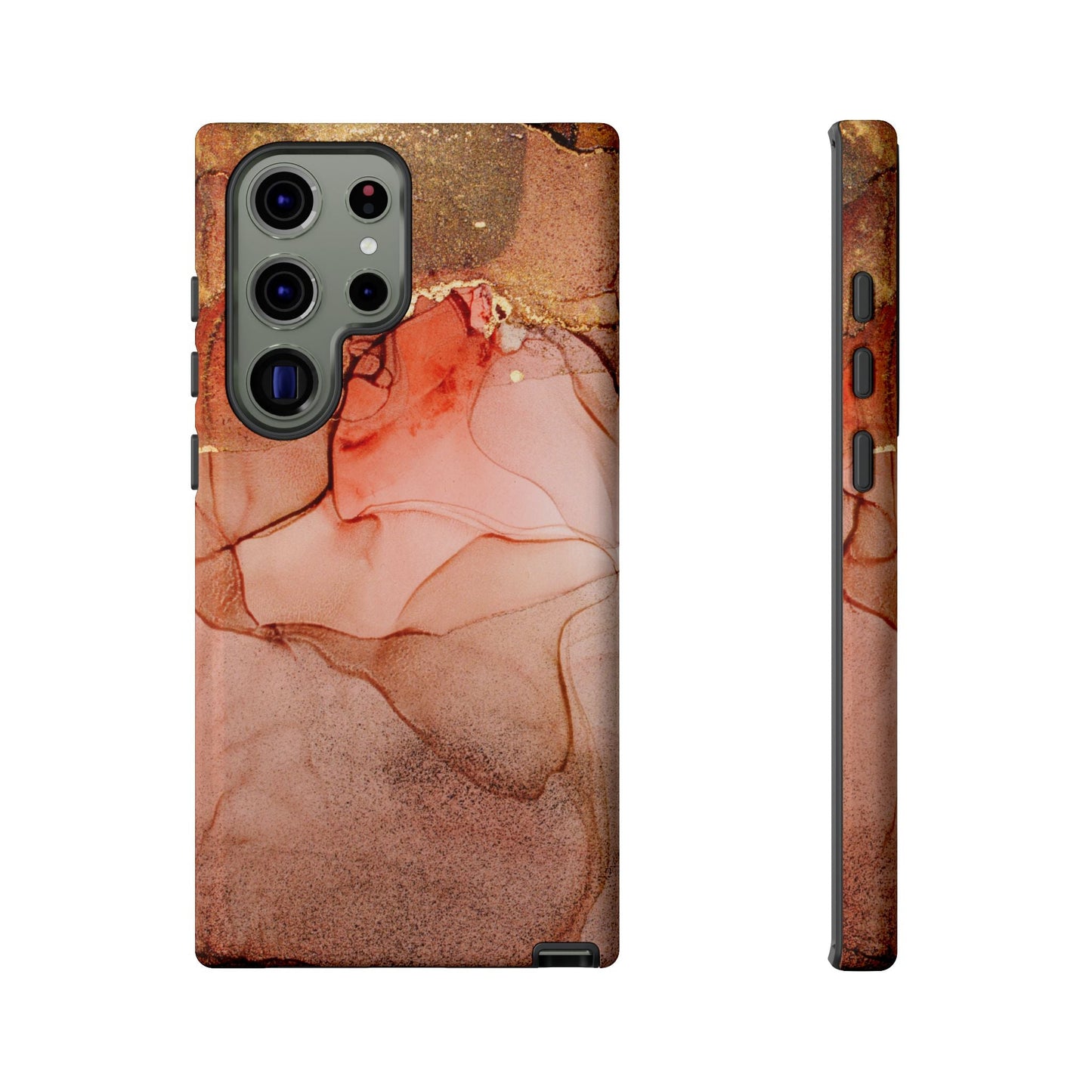 Ruby Red Marble Samsung Galaxy Case - Elegant Red Marble with Gold Accents - BOGO Cases