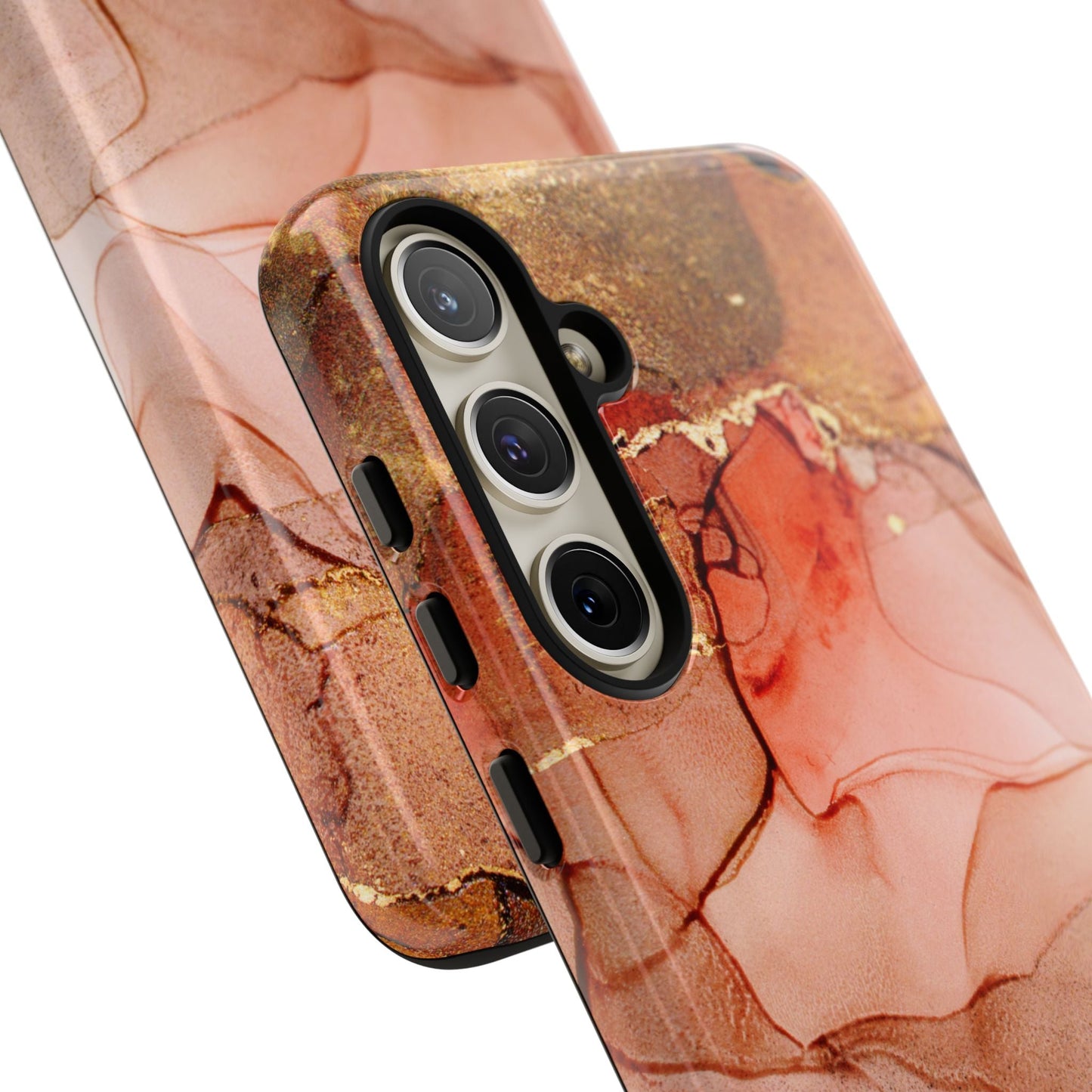 Ruby Red Marble Samsung Galaxy Case - Elegant Red Marble with Gold Accents - BOGO Cases